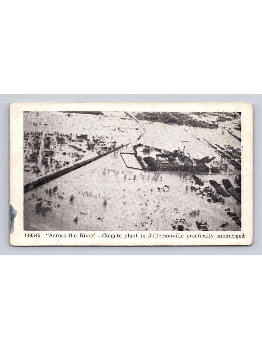 Across The River Colgate Plant In Jeffersonville Indiana Flood Postcard